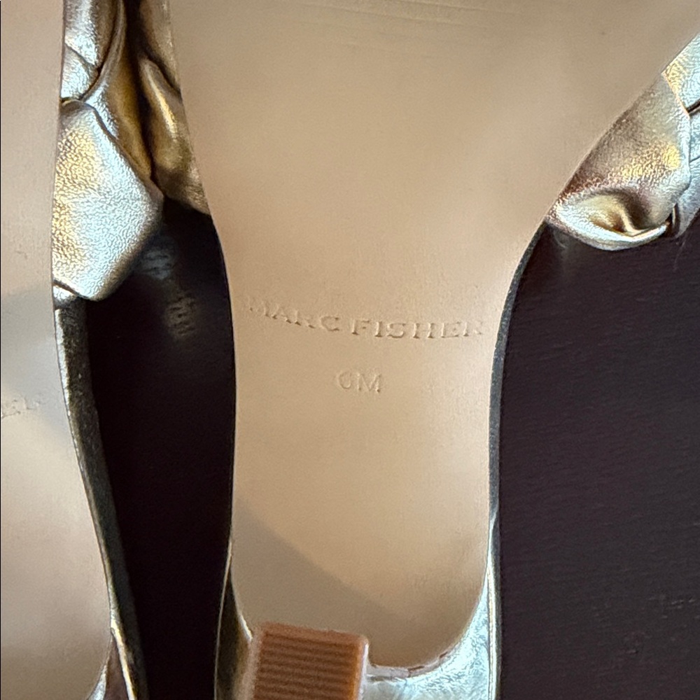 Marc Fisher Gold Braided Mules NWOT - Picture 7 of 7
